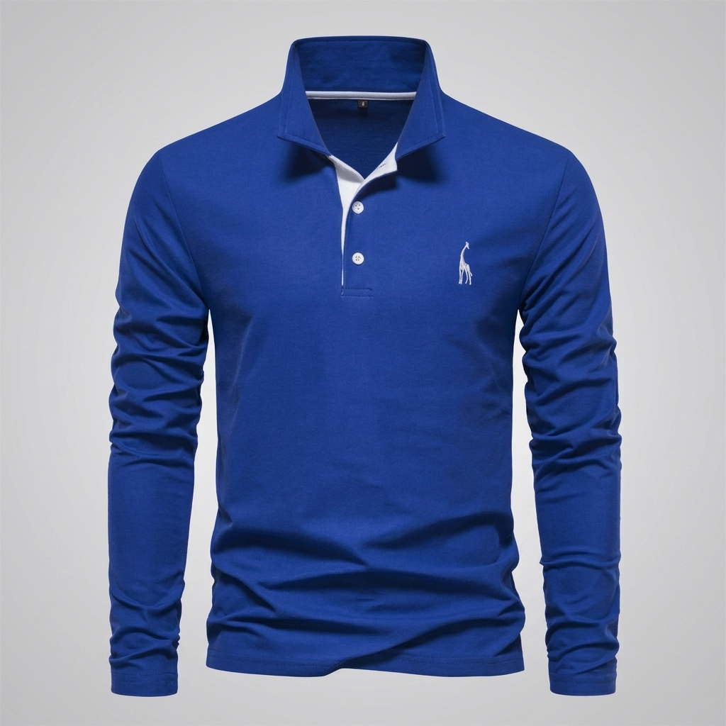 Men's Classic Polo Shirt with Button Neck