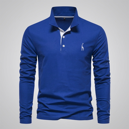 Men's Classic Polo Shirt with Button Neck