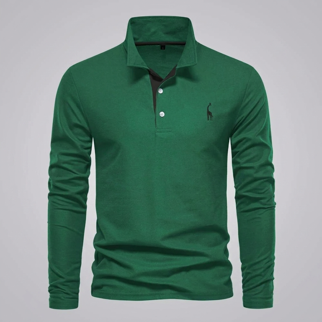 Men's Classic Polo Shirt with Button Neck