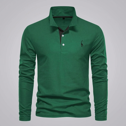 Men's Classic Polo Shirt with Button Neck