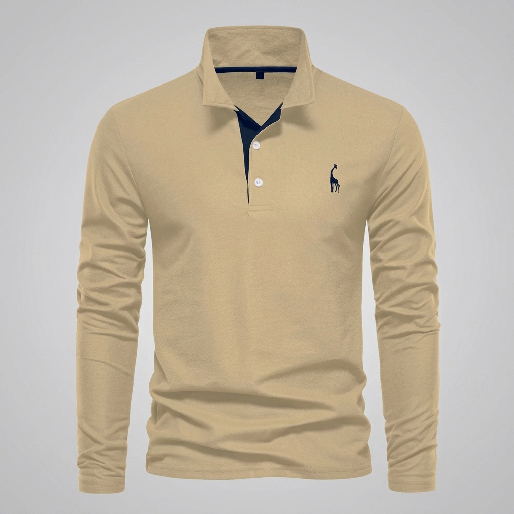 Men's Classic Polo Shirt with Button Neck
