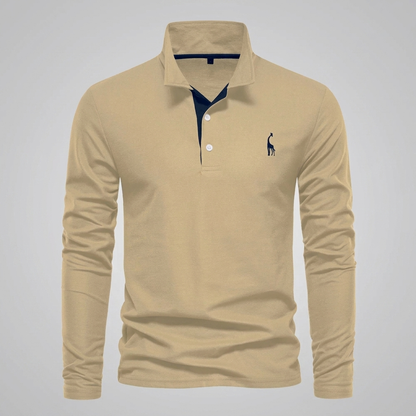 Men's Classic Polo Shirt with Button Neck