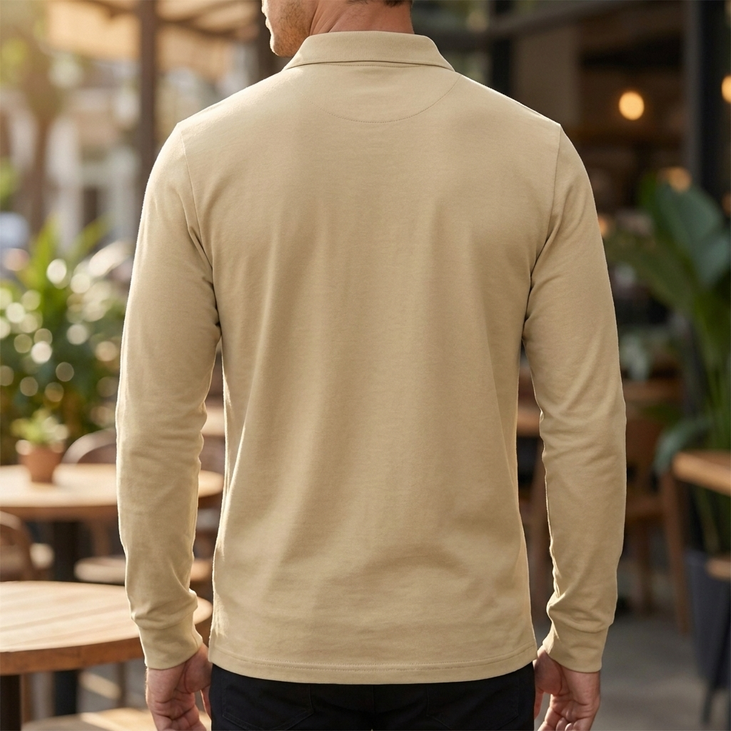 Men's Classic Polo Shirt with Button Neck