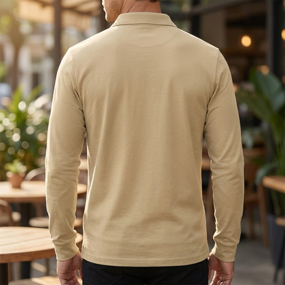 Men's Classic Polo Shirt with Button Neck