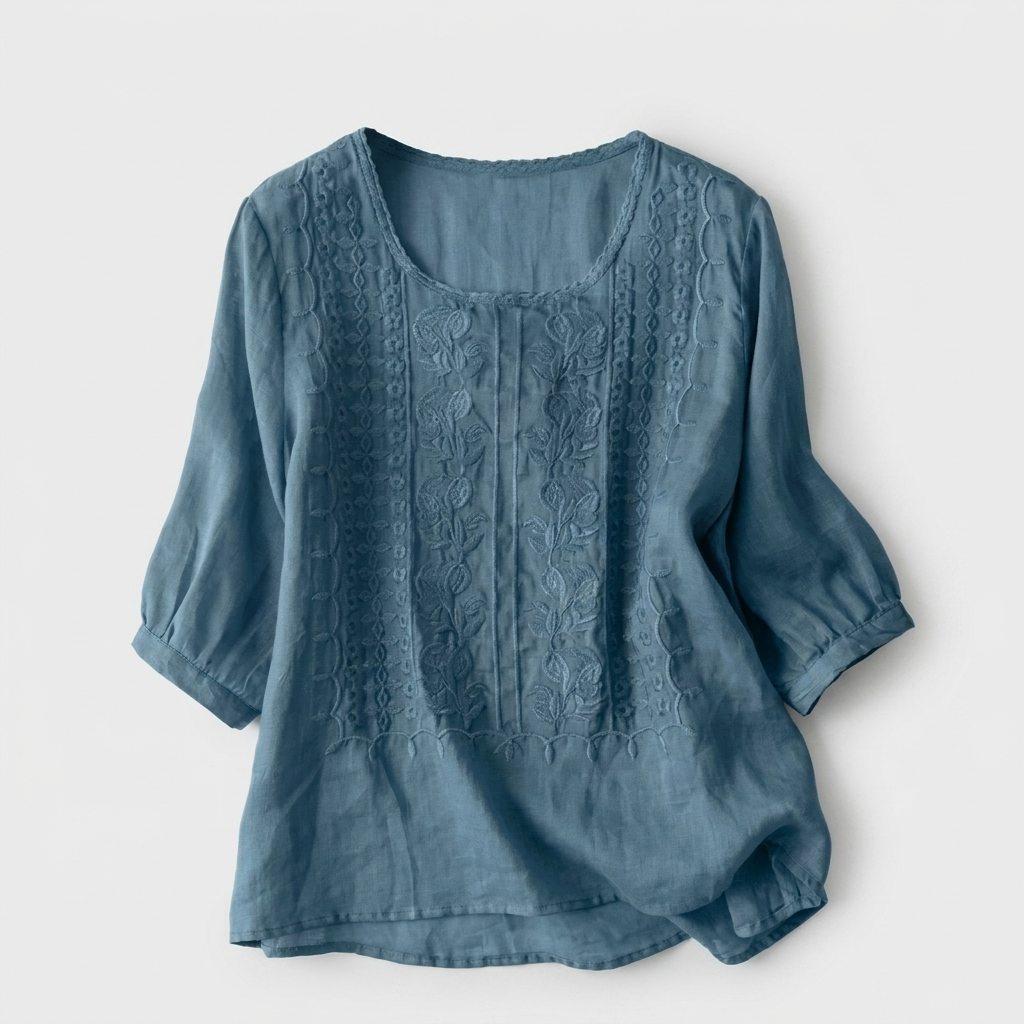 Ladies Embroidered Round Neck Blouse