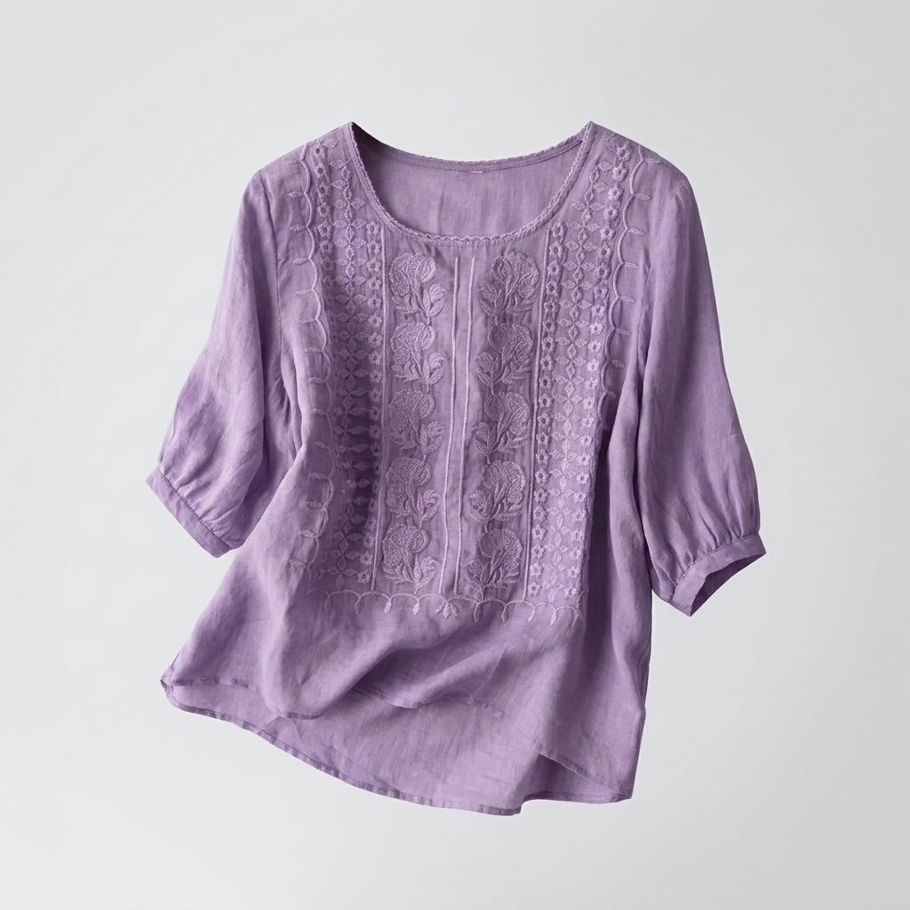 Ladies Embroidered Round Neck Blouse