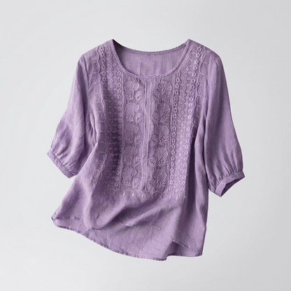 Ladies Embroidered Round Neck Blouse