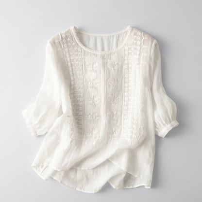Ladies Embroidered Round Neck Blouse