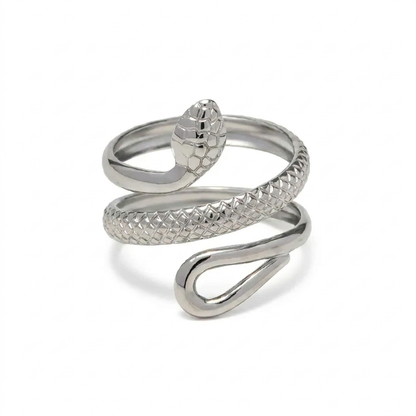 Gold Plated Stainless Steel Snake Design Ring