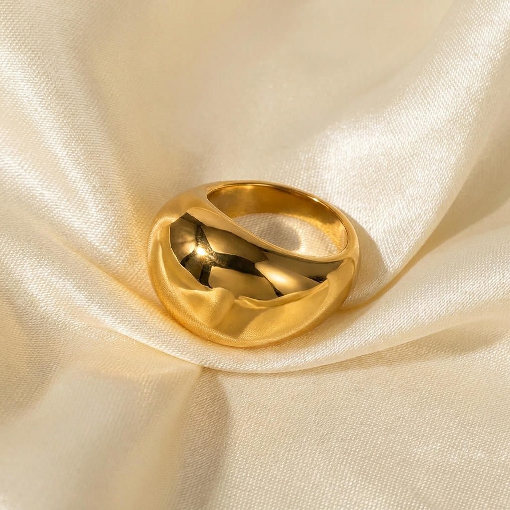 Gold Minimalist Ring in Stainless Steel