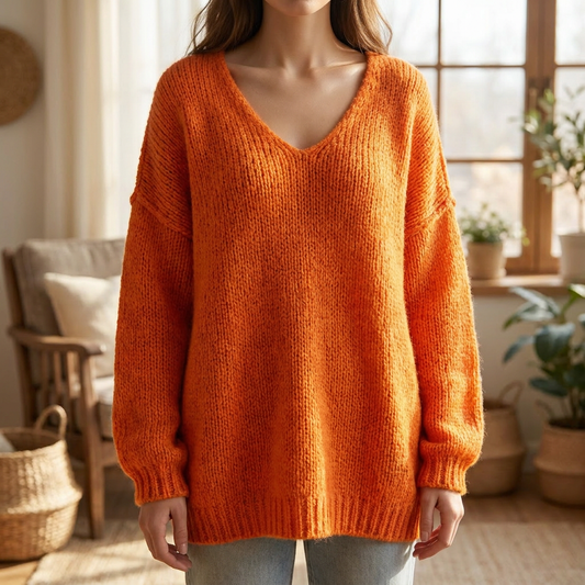 Eleganter V-Ausschnitt Pullover für Damen