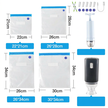 Set of 10 Reusable Vacuum Sealer Bags
