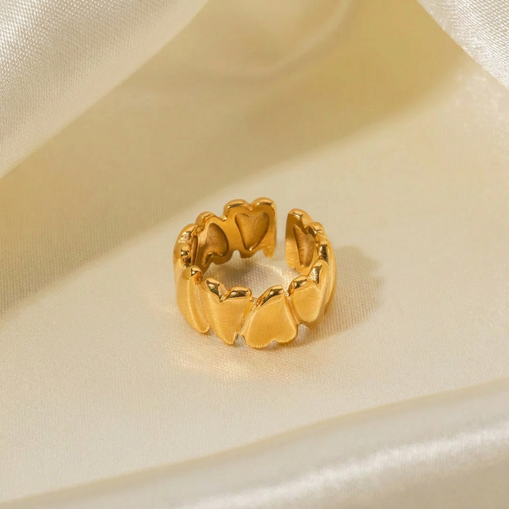 18K Gold Stainless Steel Love Open Ring