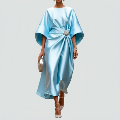 Elegant Draped Midi Dress
