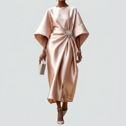 Elegant Draped Midi Dress