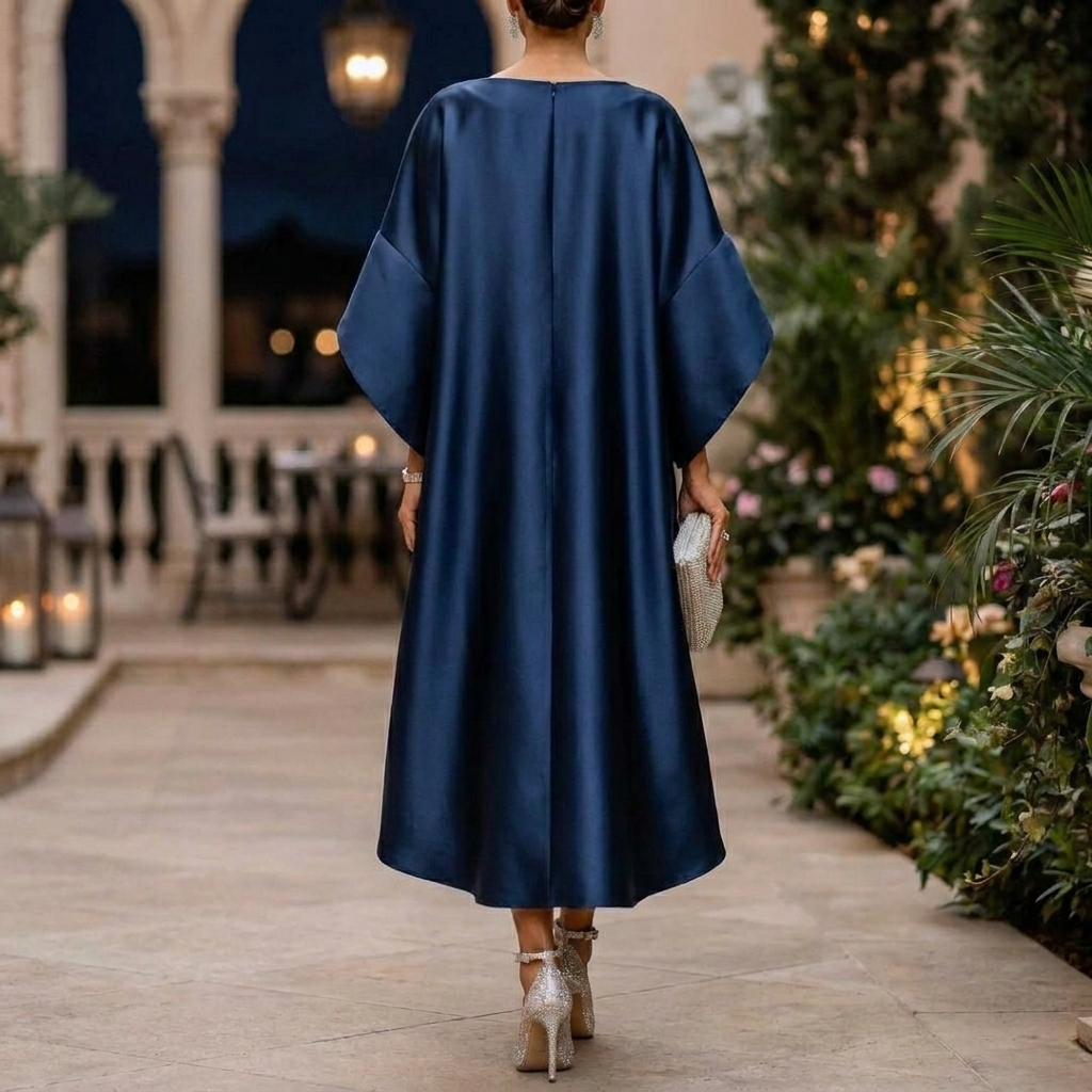 Elegant Draped Midi Dress