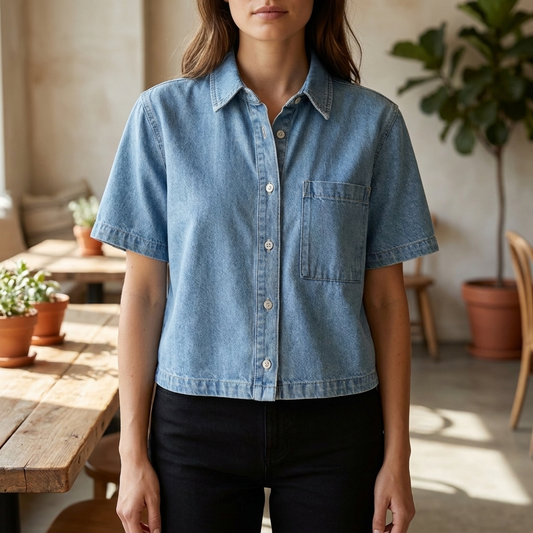 Camisa azul informal