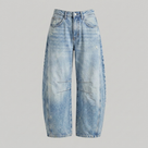 Jeans de mezclilla de pierna ancha y cintura alta