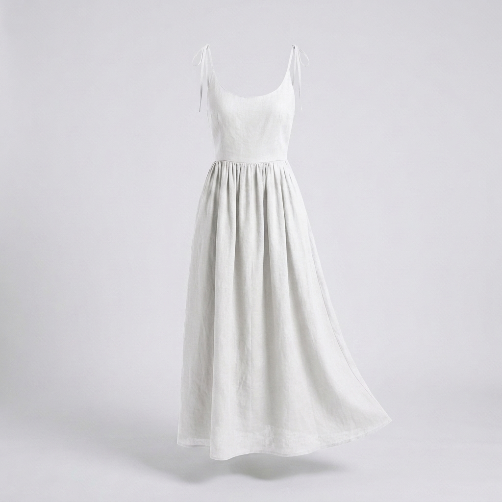 Dress with Tie Shoulders