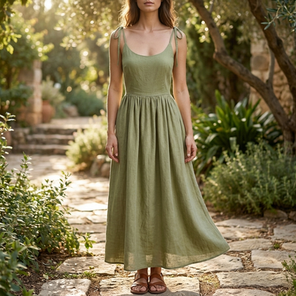 Dress with Tie Shoulders