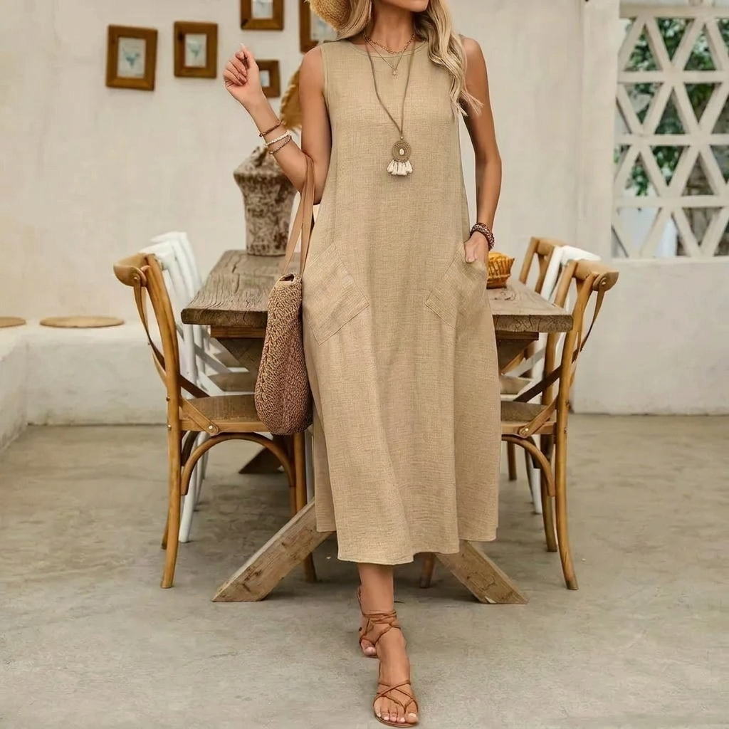 Casual A-line Dress with Pockets