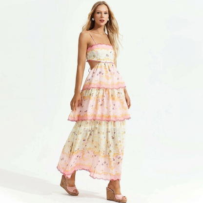 Flower & Ruffles – Long Embroidered Summer Dress