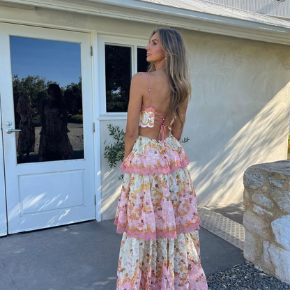 Flower & Ruffles – Long Embroidered Summer Dress