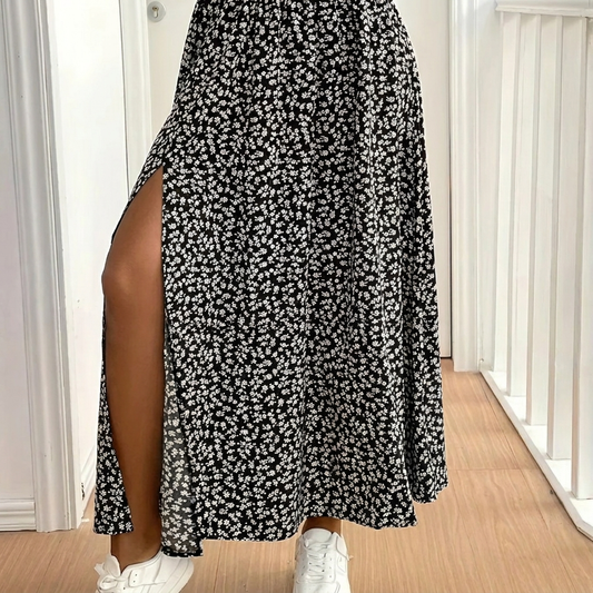 Falda línea A con estampado floral