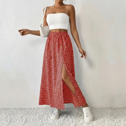 A-line Skirt with Floral Print