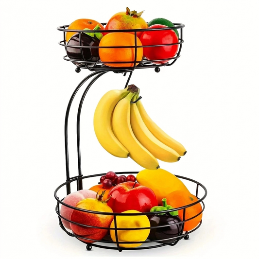 Cesta ovalada de frutas de 2 niveles