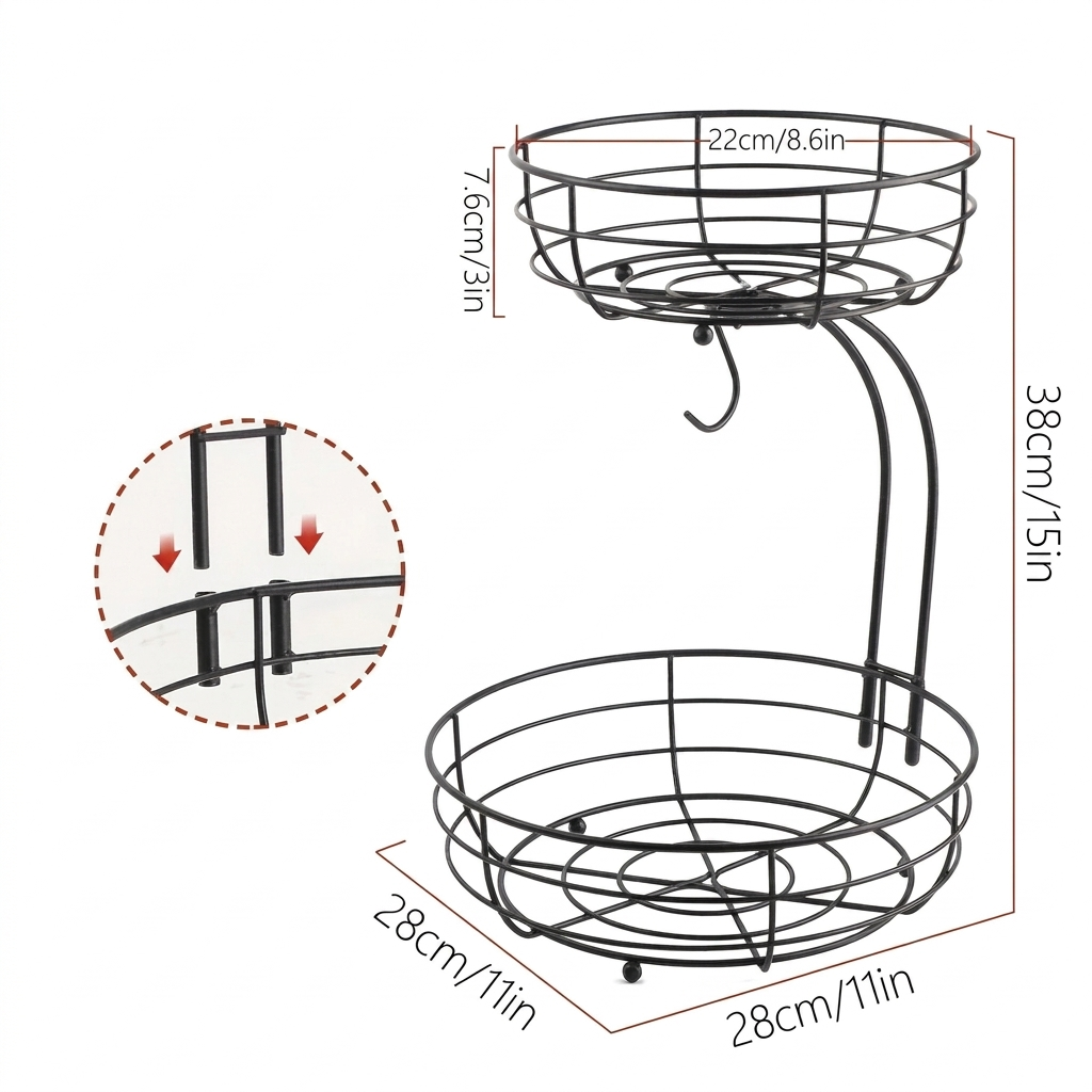 2-Tier Oval Fruit Basket