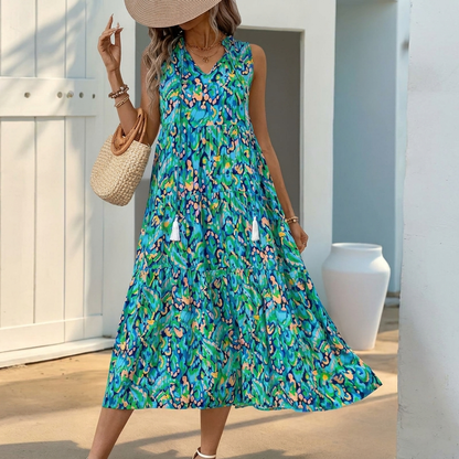 A-line Dress with V-Neck for Women