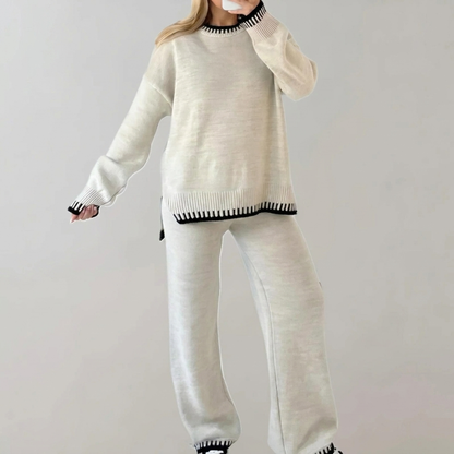 Ladies Lounge Set with Knitted Top and Pants