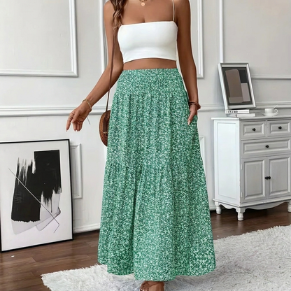 Elegant A-Line Skirt with Smocktail