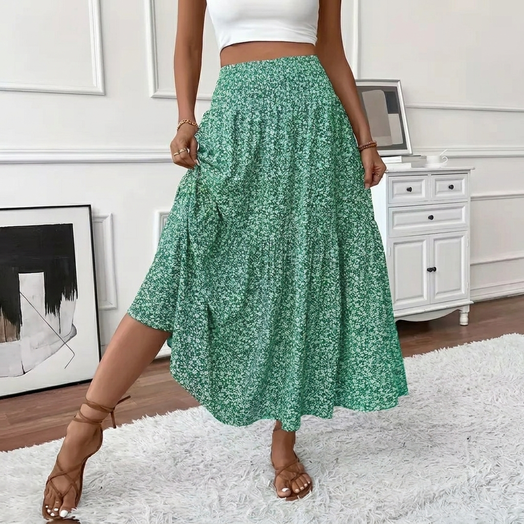 Elegant A-Line Skirt with Smocktail