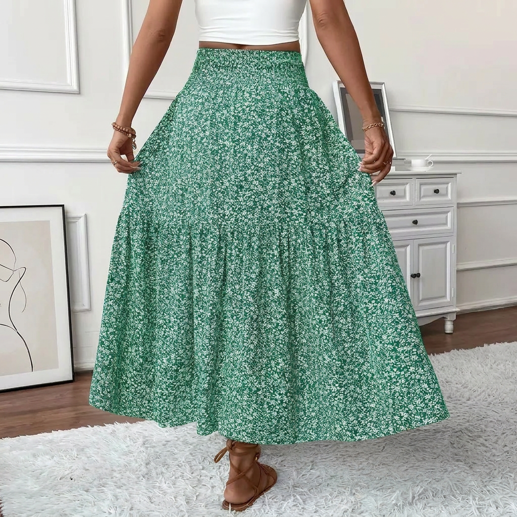 Elegant A-Line Skirt with Smocktail