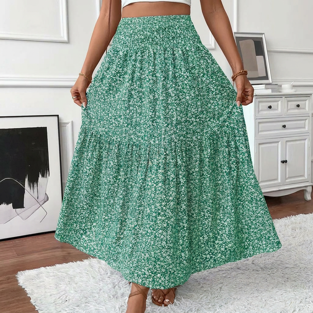 Elegant A-Line Skirt with Smocktail
