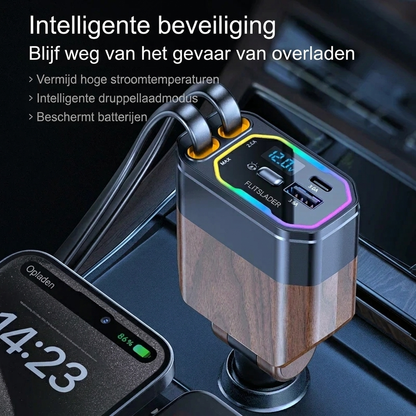 120W 4-in-1 Foldable Car Charger