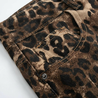 Falda de moda de cintura alta para mujer con estampado de leopardo