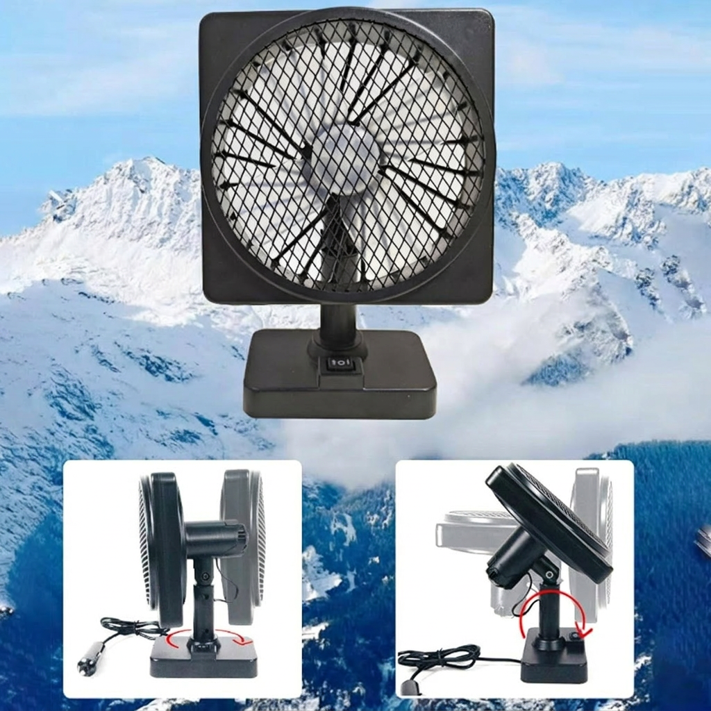 Portable 12V Car Cooling Fan with 360°