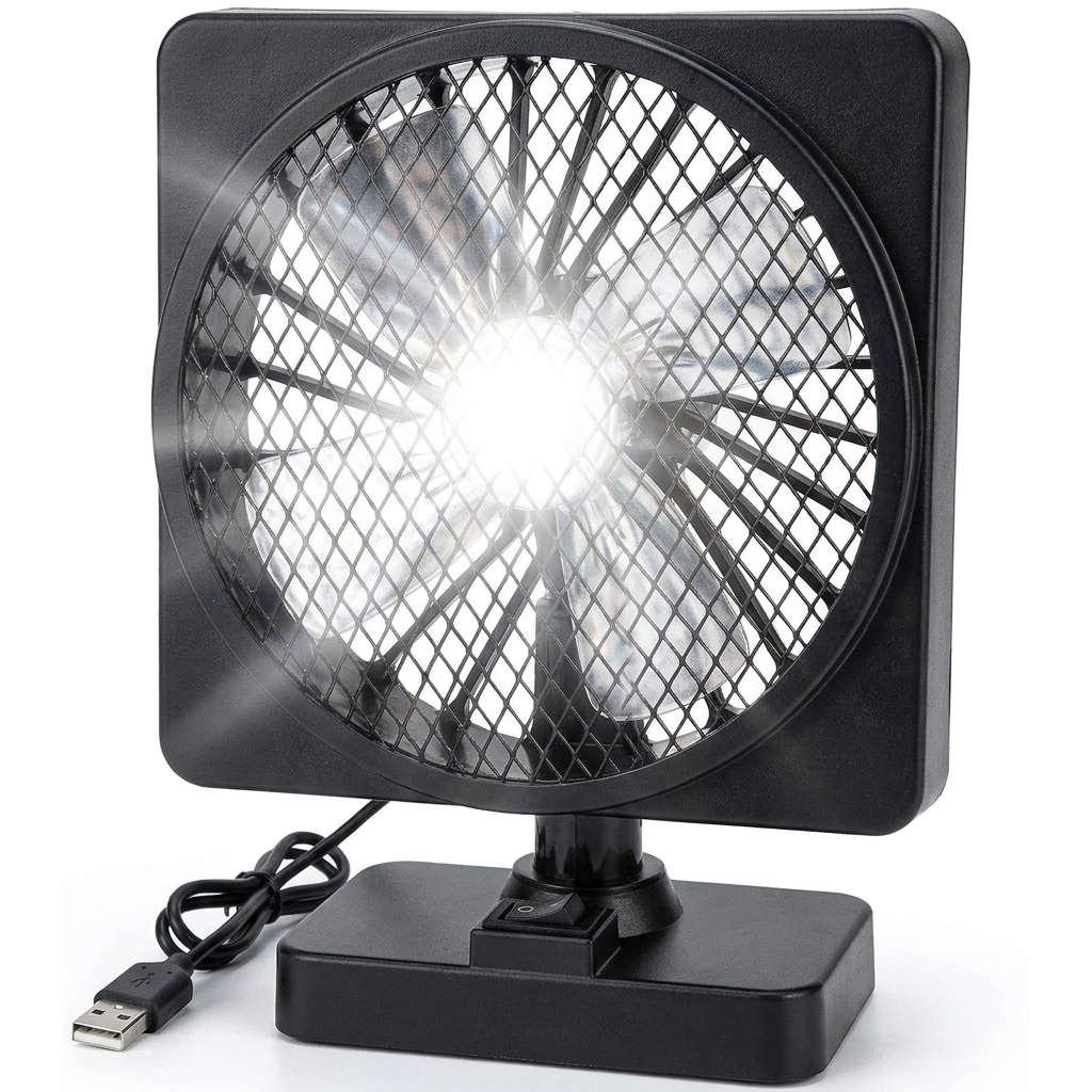 Portable 12V Car Cooling Fan with 360°