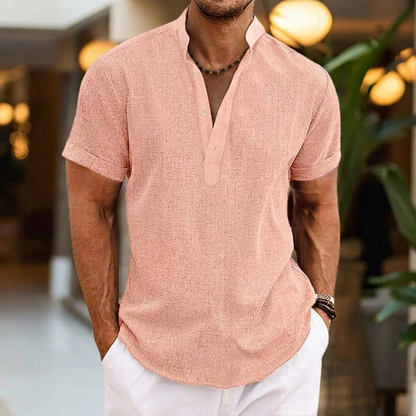 Classic Men's Shirt with V-Neck