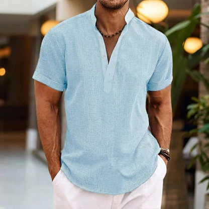 Classic Men's Shirt with V-Neck