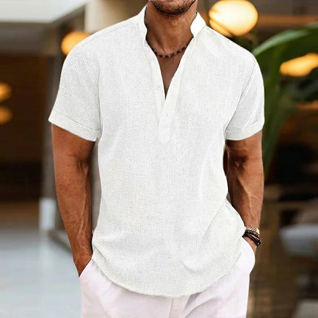 Classic Men's Shirt with V-Neck