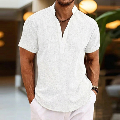 Classic Men's Shirt with V-Neck