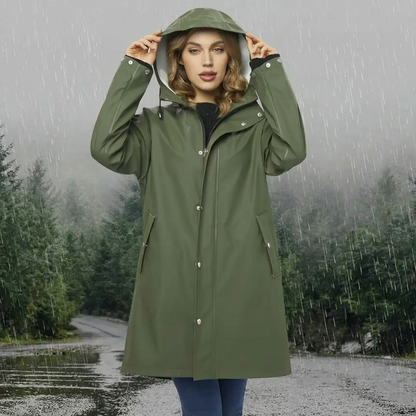 Fashionable Rain Jacket for Women with Hood