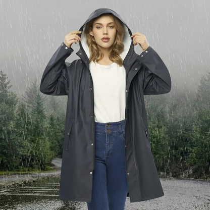 Fashionable Rain Jacket for Women with Hood