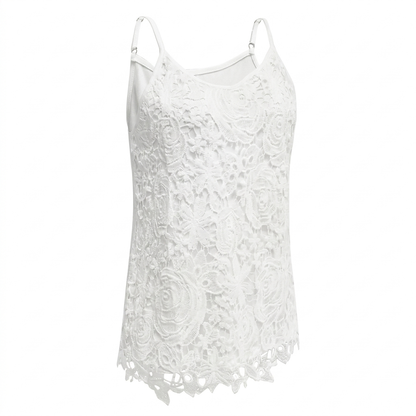 Ladies Lace Tank Top with V-Neck