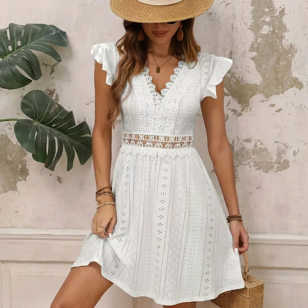 Women's A-Line Dress – Elegant with Lace