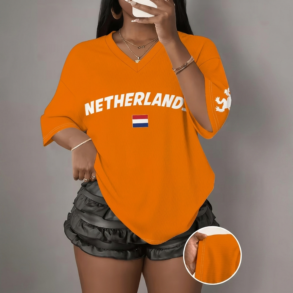 Loose Fit Football Top for Women